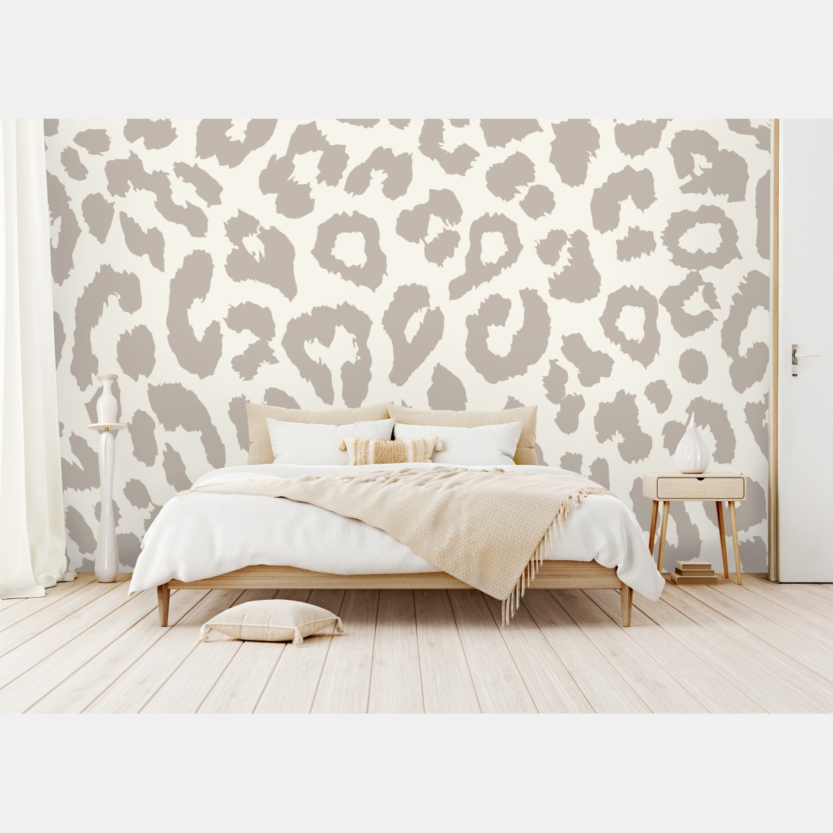 Fototapete neutrales beiges leopardenmuster – Wallnifity®