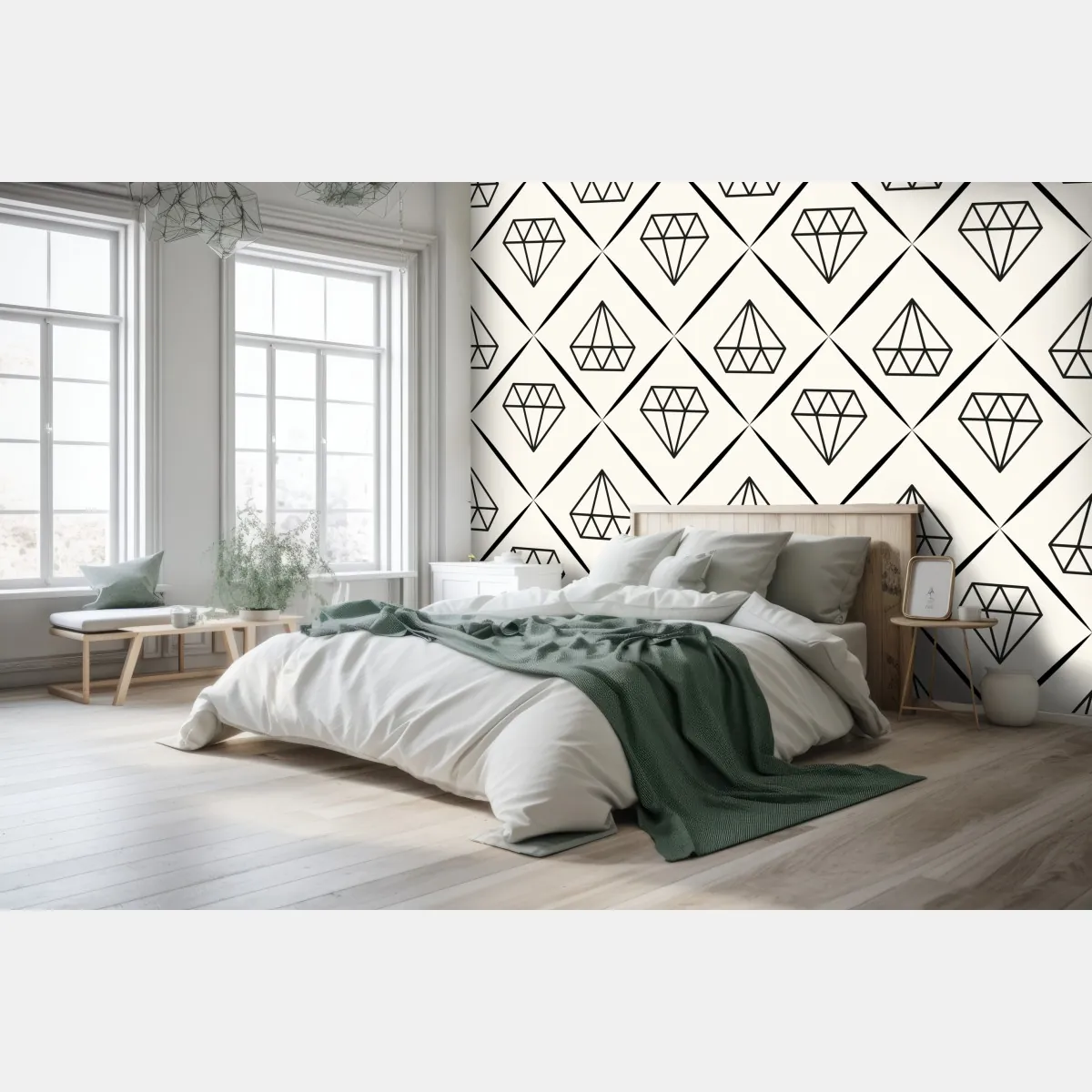 Fototapete geometrisches diamantmuster – Wallnifity®