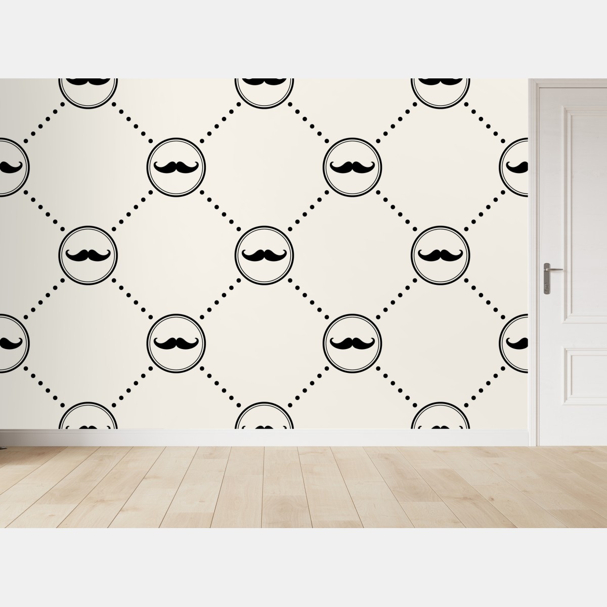 Fototapete verspieltes schnurrbartmuster – Wallnifity®