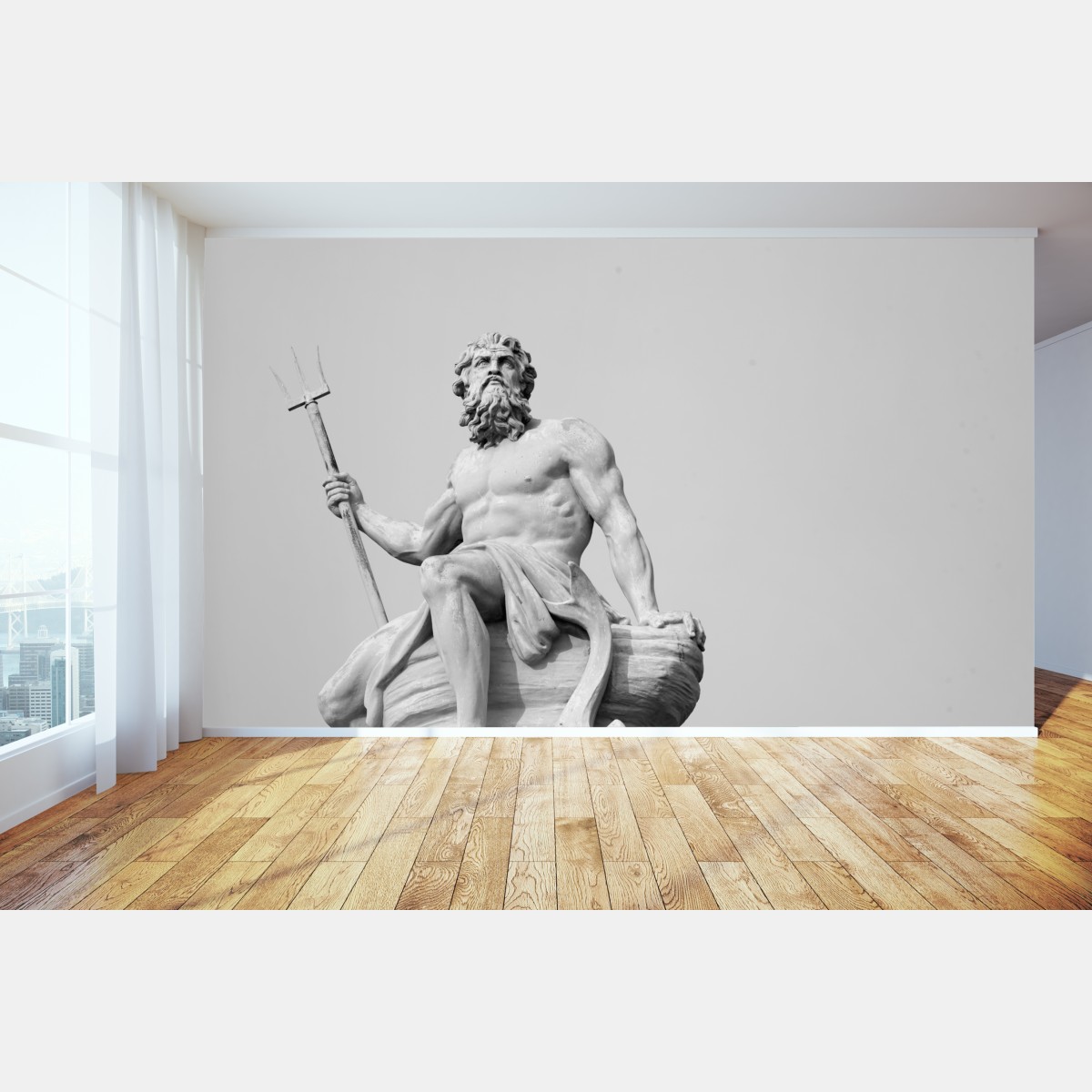 Fototapete Neptun klassisches standbild in monochrom – Wallnifity®
