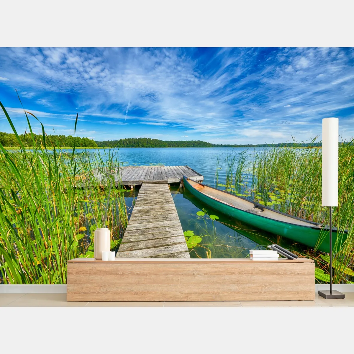 Fototapete ruhiger sommersee in Masuren – Wallnifity®