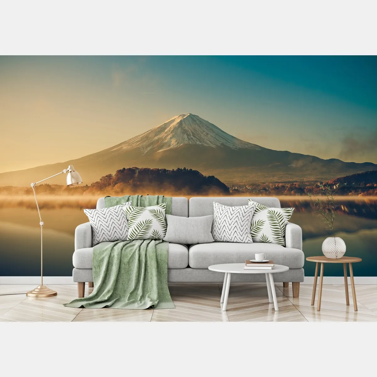 Fototapete sonnenaufgang über Mount Fuji am Kawaguchiko-See – Wallnifity®