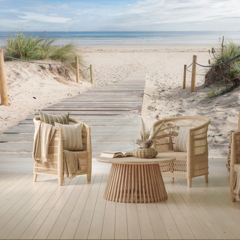 Fototapete ruhiger steg zum meer