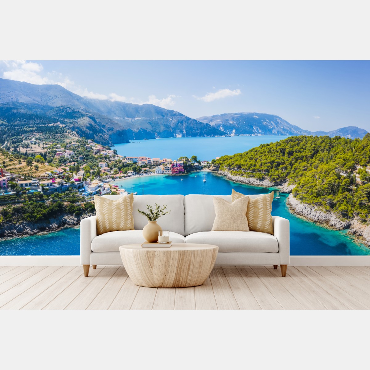 Fototapete sonnige bucht mit türkisfarbenem wasser – Wallnifity®