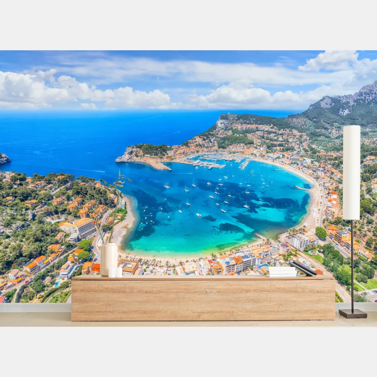 Fototapete luftaufnahme der bucht von Port de Sóller – Wallnifity®