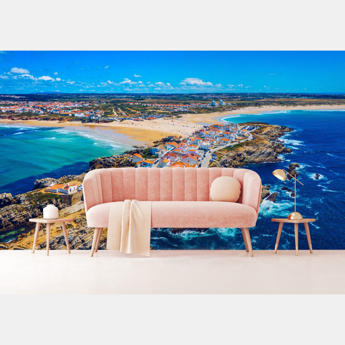 Fototapete Baleal küste, Portugal luftaufnahme – Wallnifity®