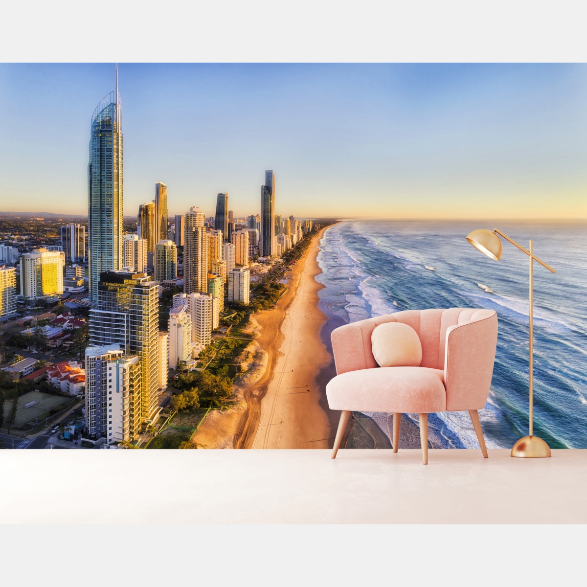 Fototapete sonnenaufgang über Surfers Paradise skyline – Wallnifity®
