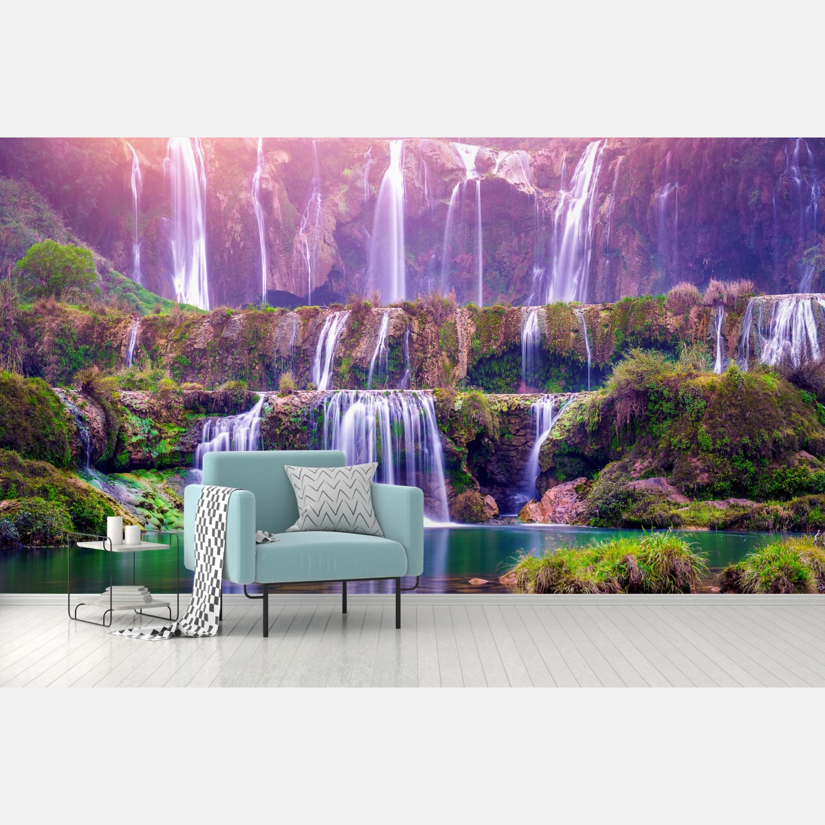 Fototapete friedlicher wasserfall Jiulong in Luoping, China – Wallnifity®