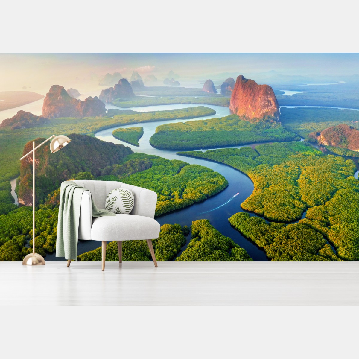 Fototapete sonnenaufgang über der Phang Nga Bucht – Wallnifity®