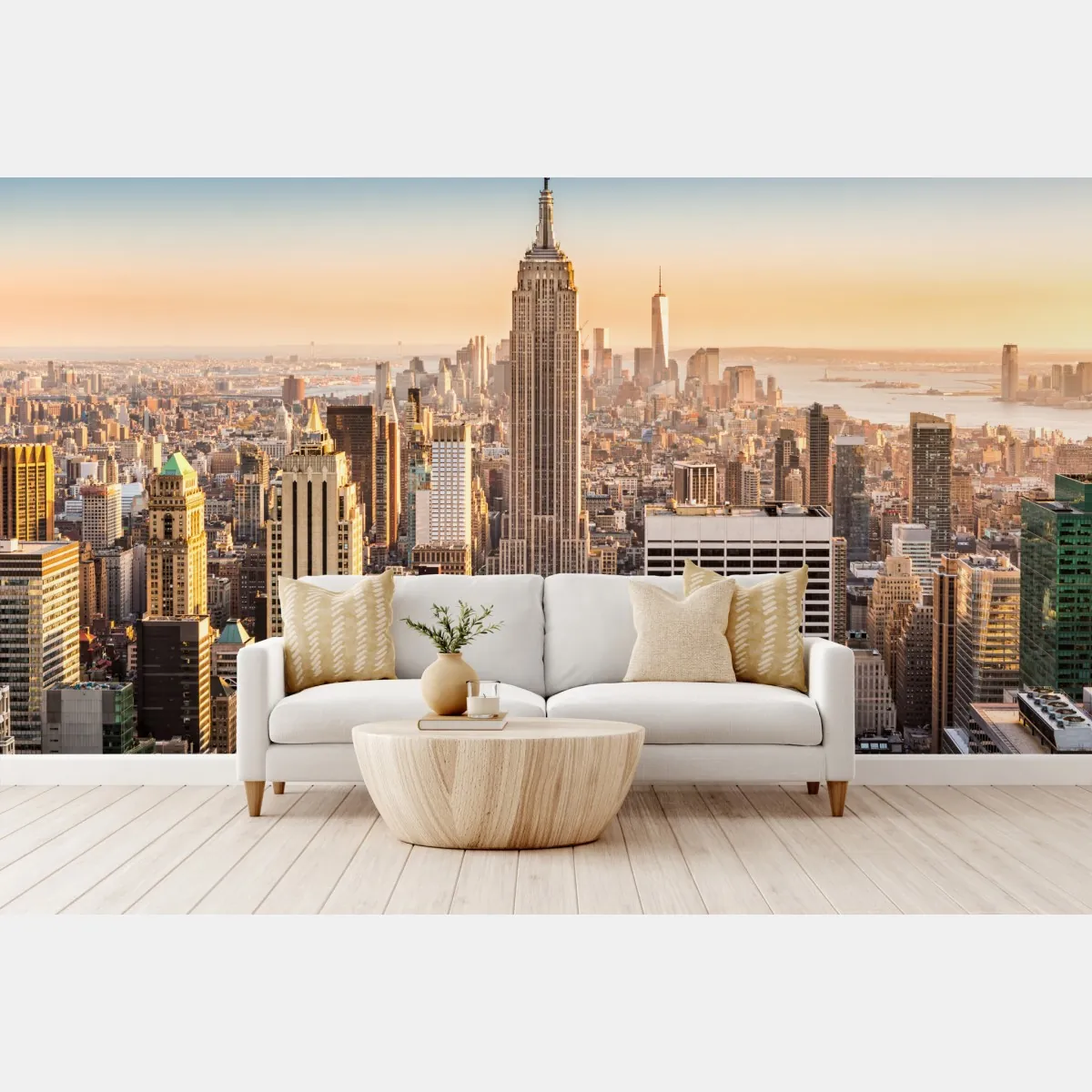 Fototapete New York skyline bei goldenem licht – Wallnifity®