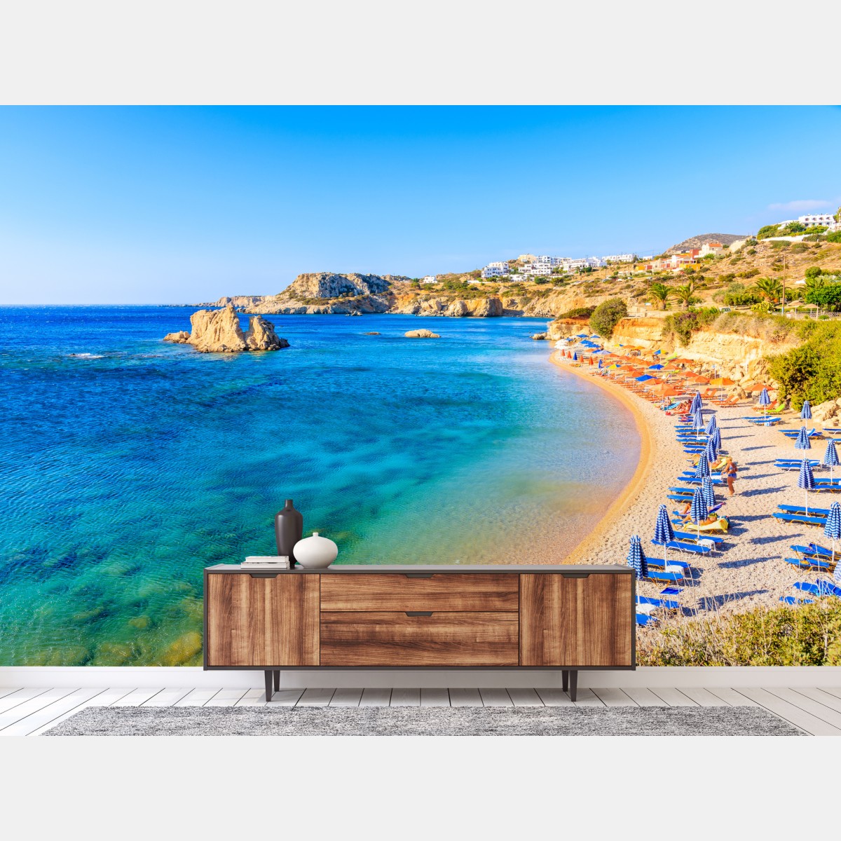 Fototapete strand Ammopi, Karpathos türkisfarbene bucht – Wallnifity®