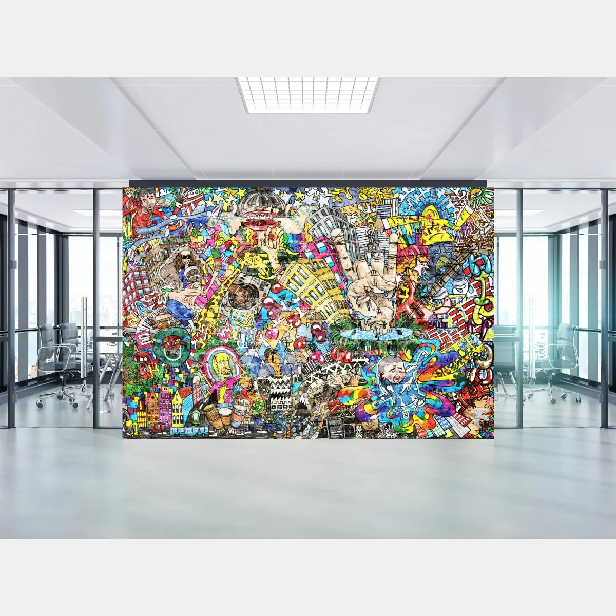 Fototapete farbenfrohes urbanes musikmural – Wallnifity®