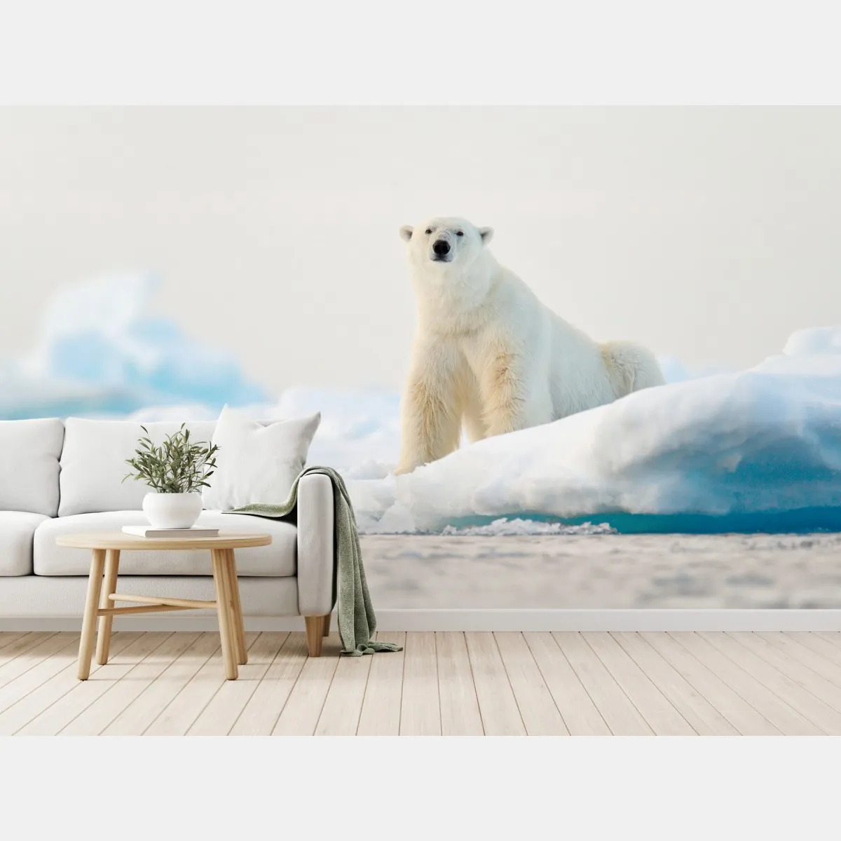 Fototapete eisbär auf eis in der Arktis, Svalbard – Wallnifity®