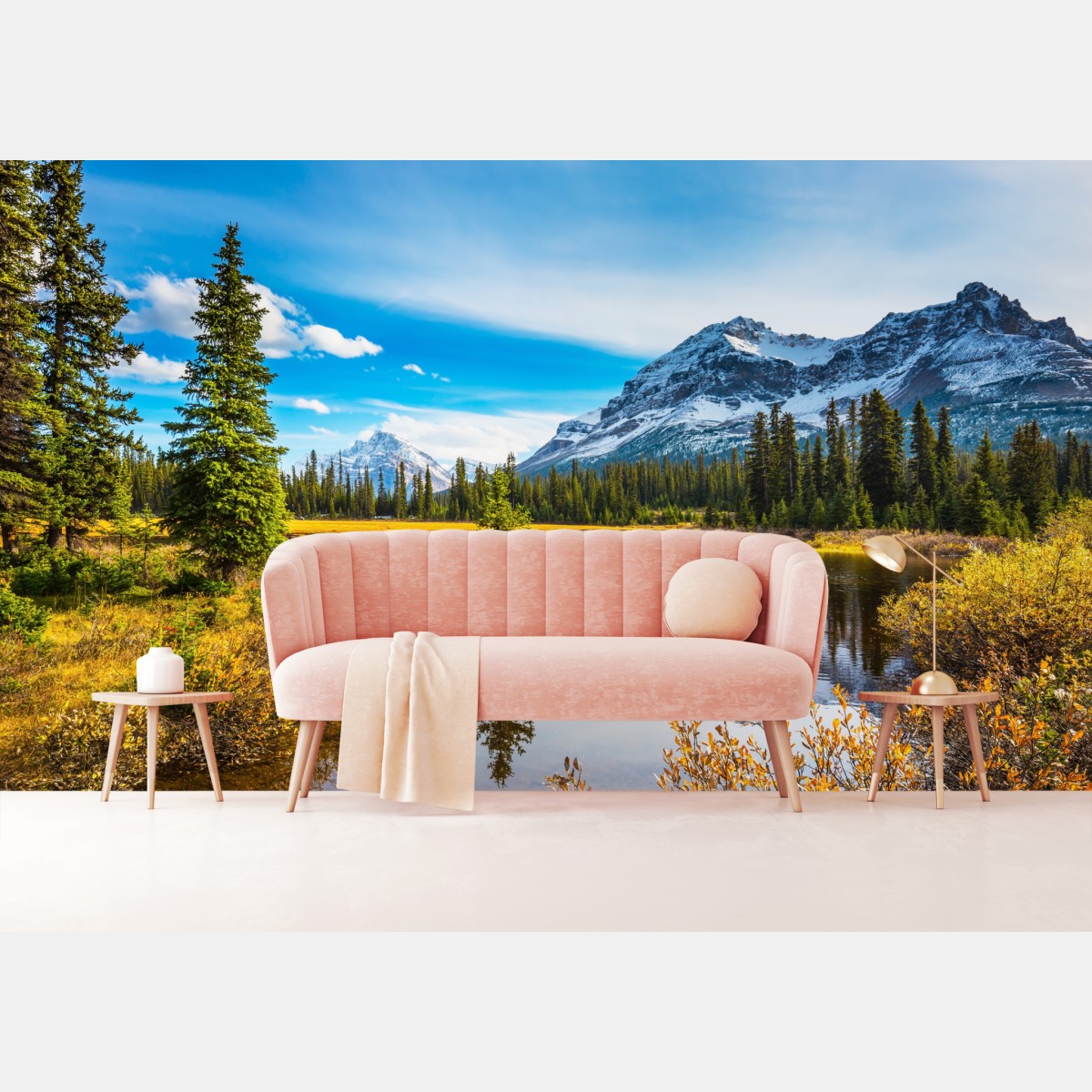 Fototapete Rocky Mountains uferreflexion – Wallnifity®