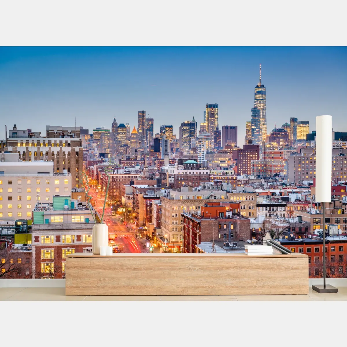 Fototapete New York skyline bei dämmerung – Wallnifity®