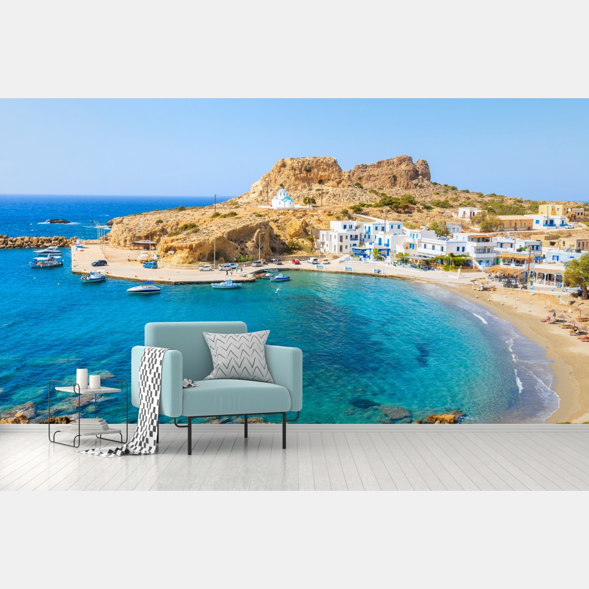 Fototapete bucht Finiki, Karpathos – Wallnifity®