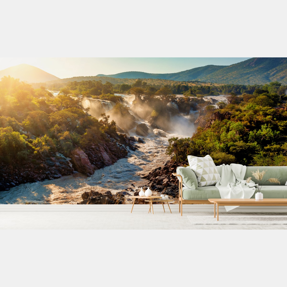 Fototapete sonnenaufgang über Epupa-wasserfälle – Wallnifity®