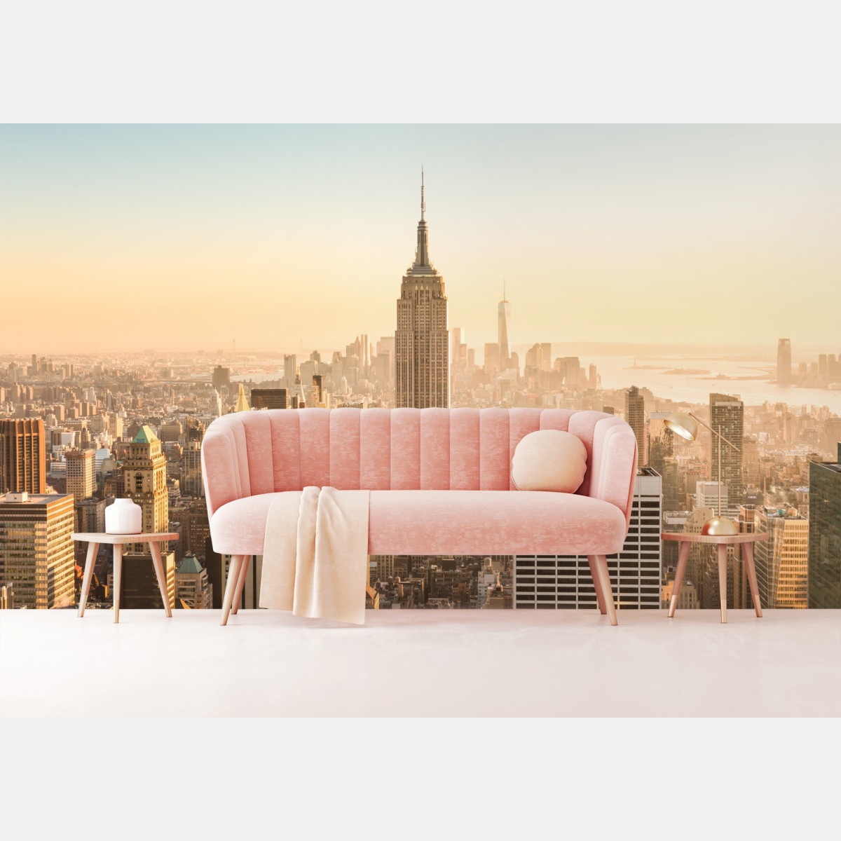 Fototapete New York skyline im goldenen licht – Wallnifity®