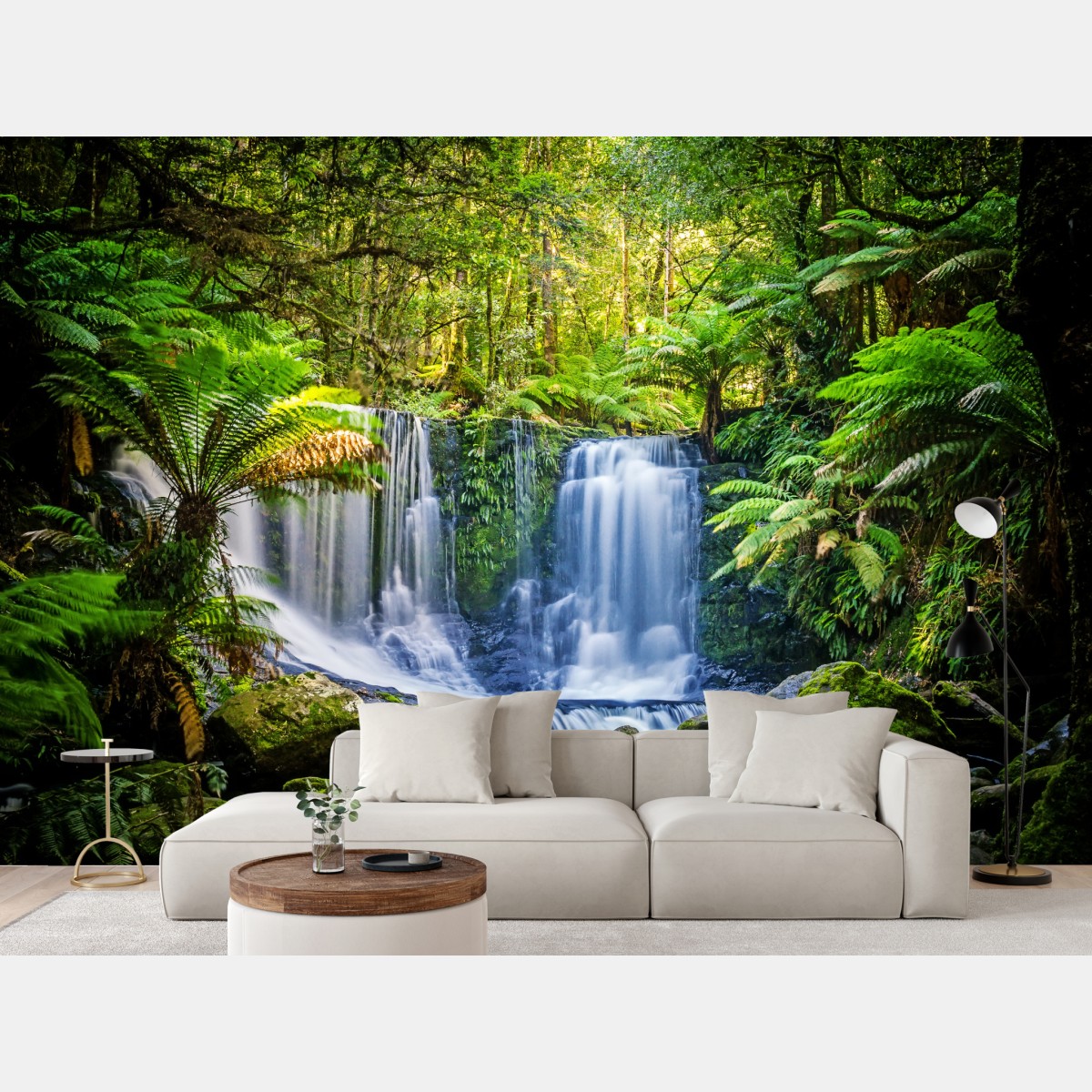Fototapete üppiger wasserfall im Mt Field National Park, Tasmania – Wallnifity®
