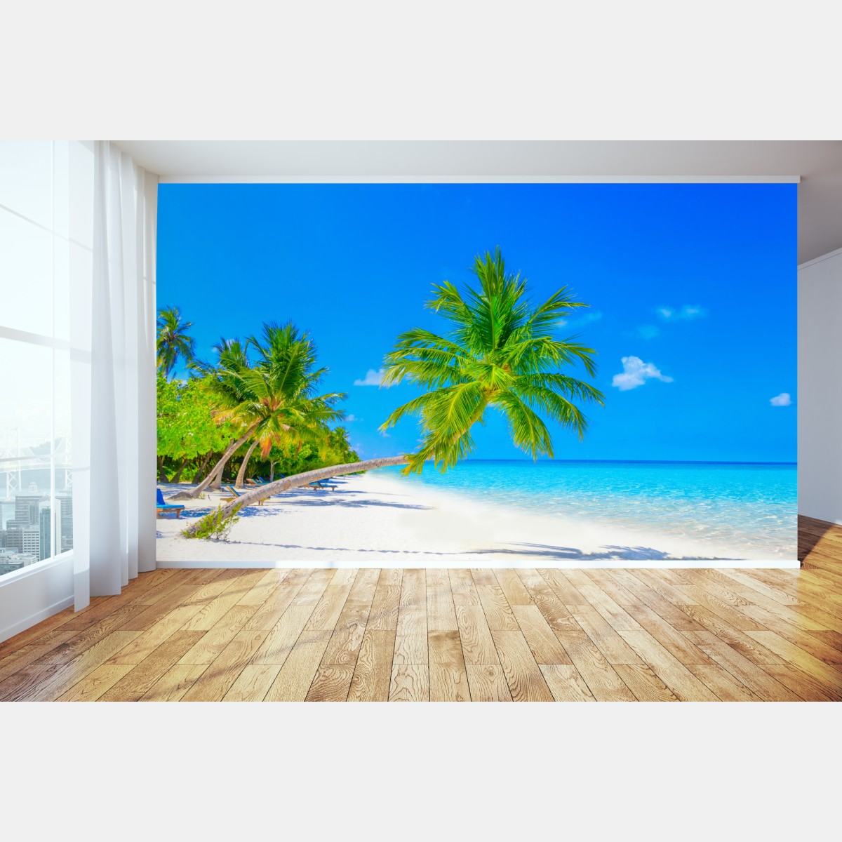 Fototapete traumhafte strandlandschaft auf den Malediven – Wallnifity®