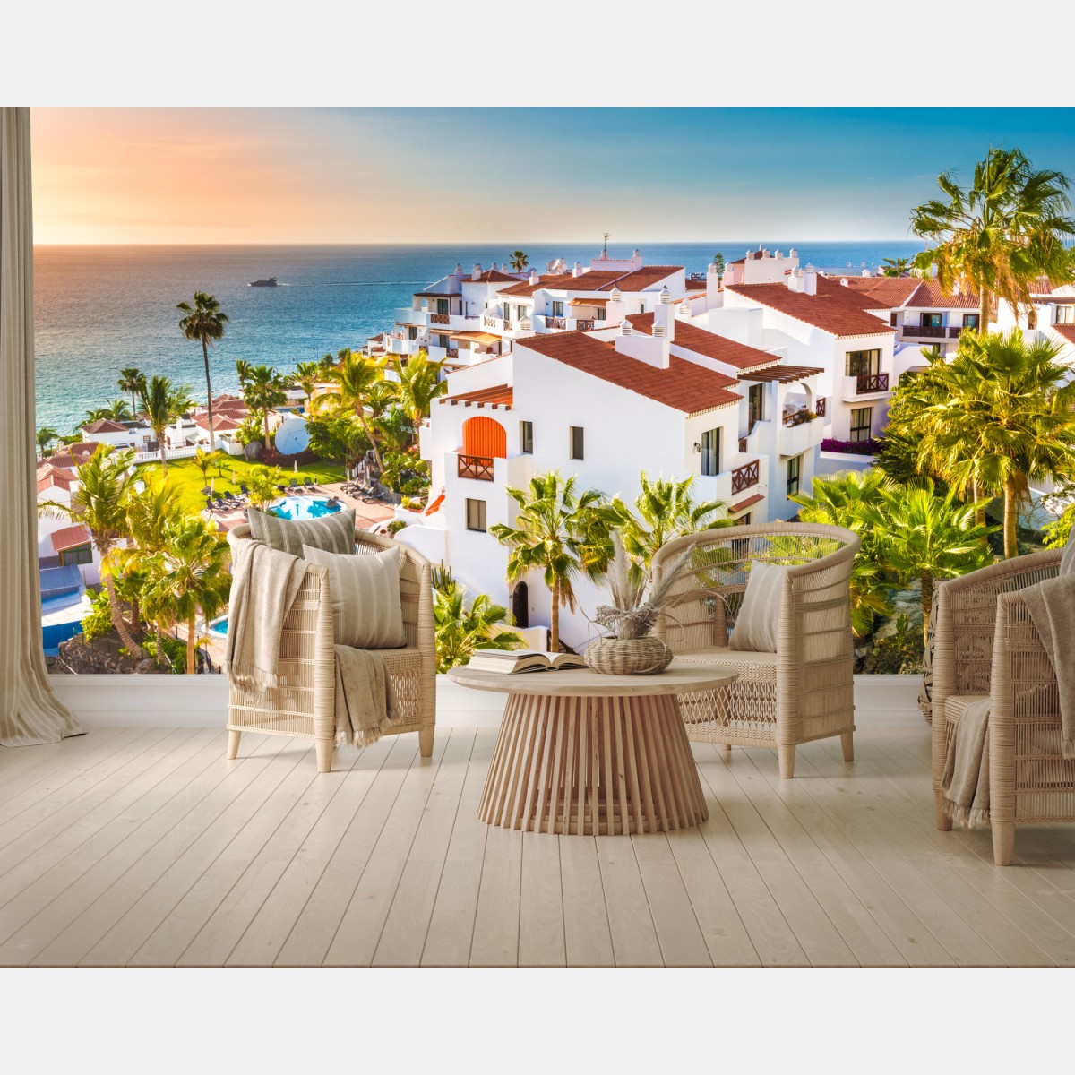Fototapete sonnenuntergang über Puerto de Santiago, Teneriffa – Wallnifity®