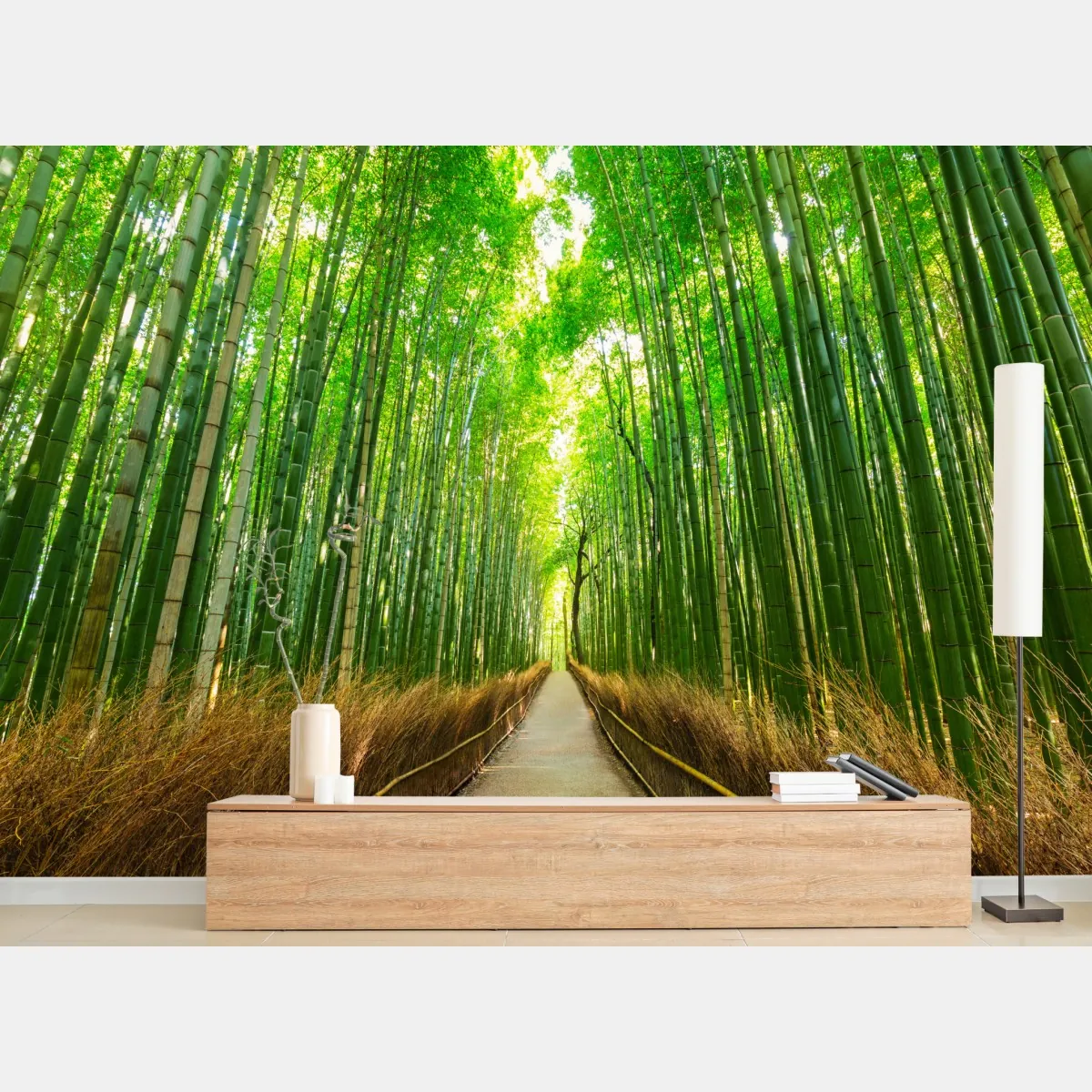 Fototapete ruhiger bambusweg in Kyoto – Wallnifity®