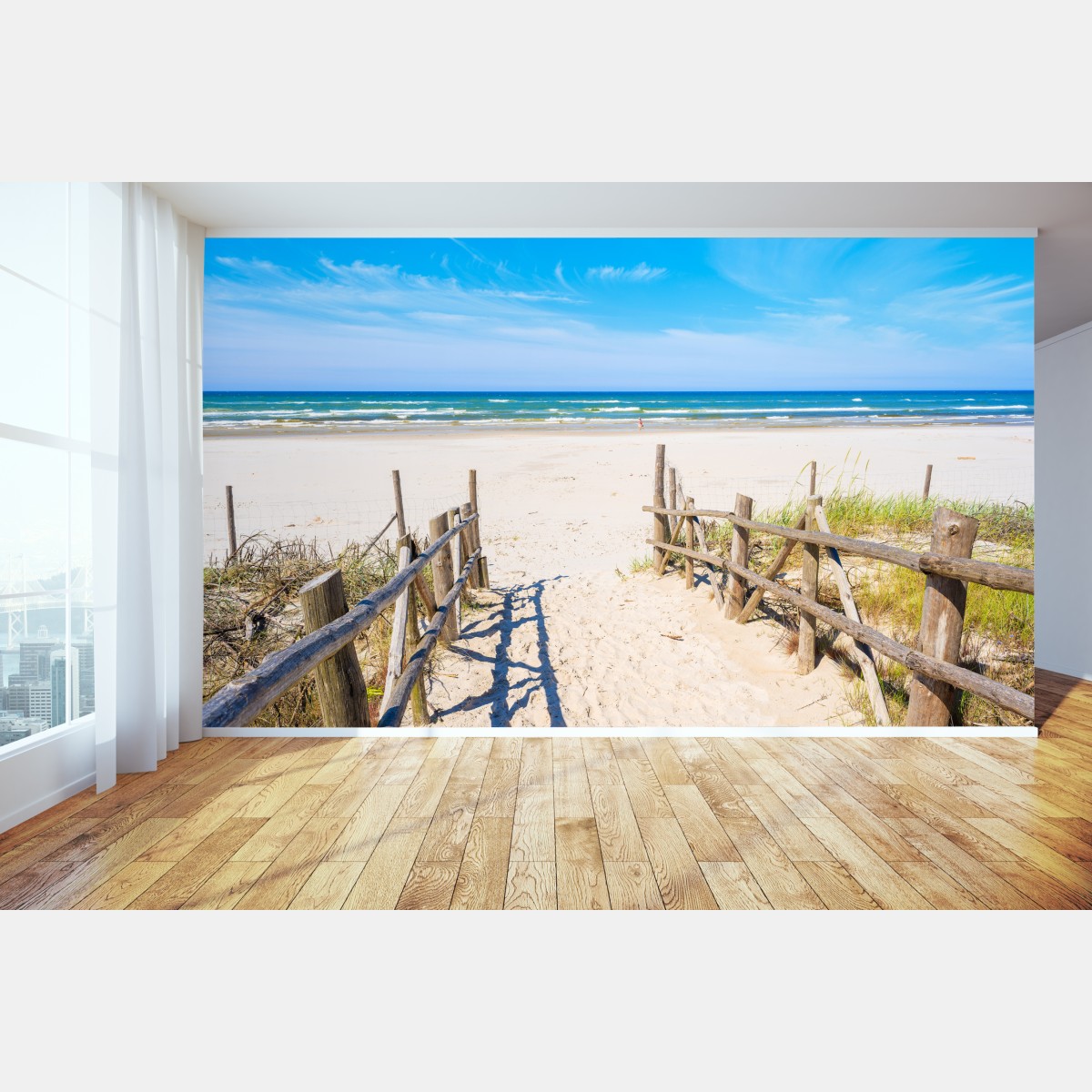 Fototapete eingang zum Strand von Debki an der Ostsee – Wallnifity®
