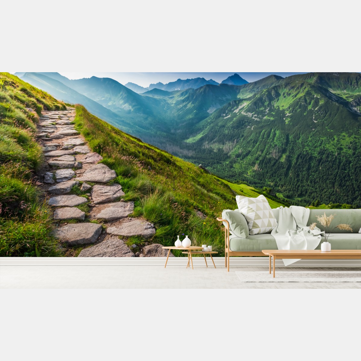 Fototapete wanderpfad in der Tatra bei sonnenaufgang – Wallnifity®