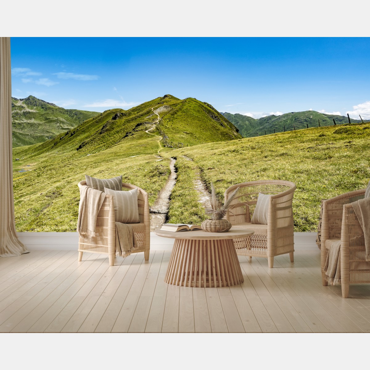 Fototapete gewundener wanderweg im Zillertal – Wallnifity®