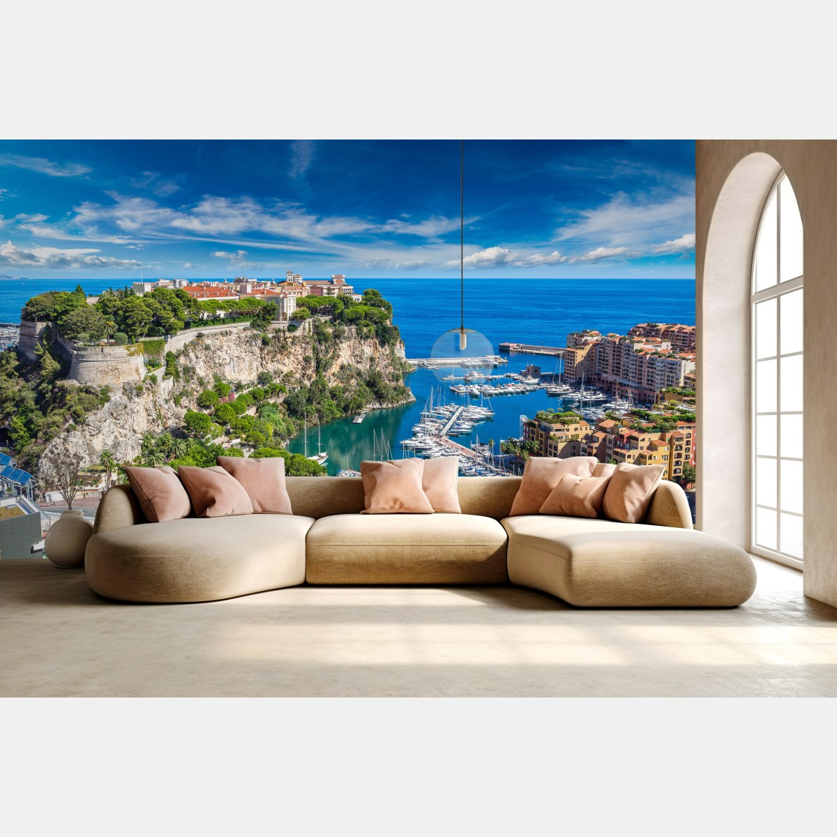 Fototapete panoramablick auf den hafen von Monte Carlo – Wallnifity®
