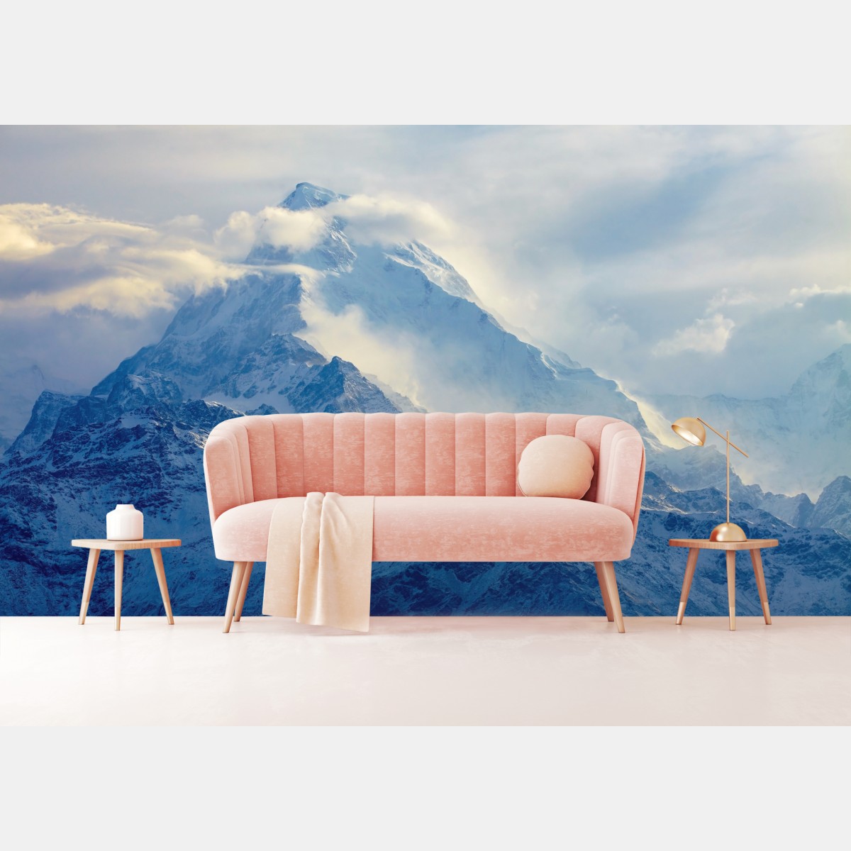 Fototapete majestätischer schneebedeckter berggipfel – Wallnifity®