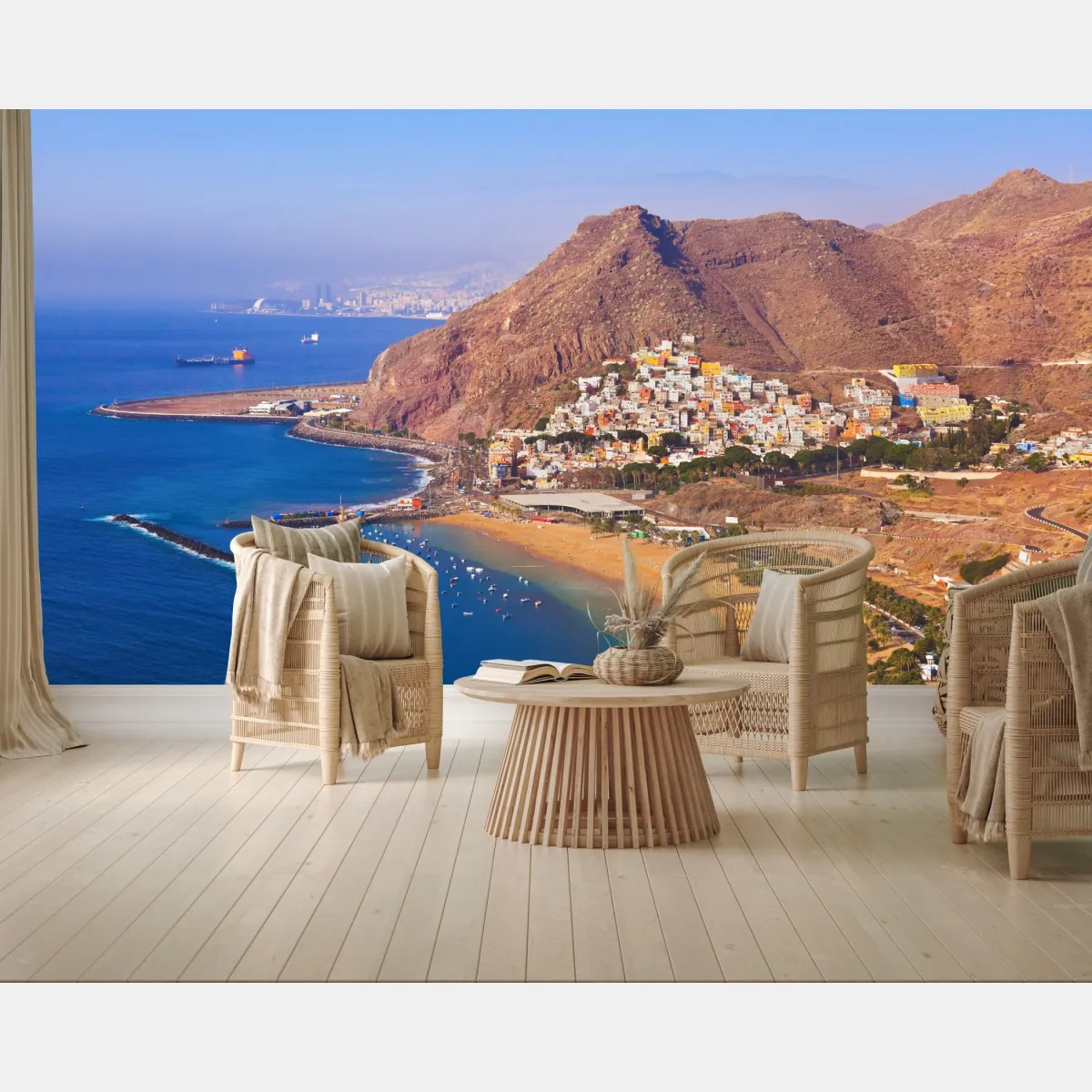 Fototapete strandmotiv Playa de Las Teresitas, Teneriffa – Wallnifity®