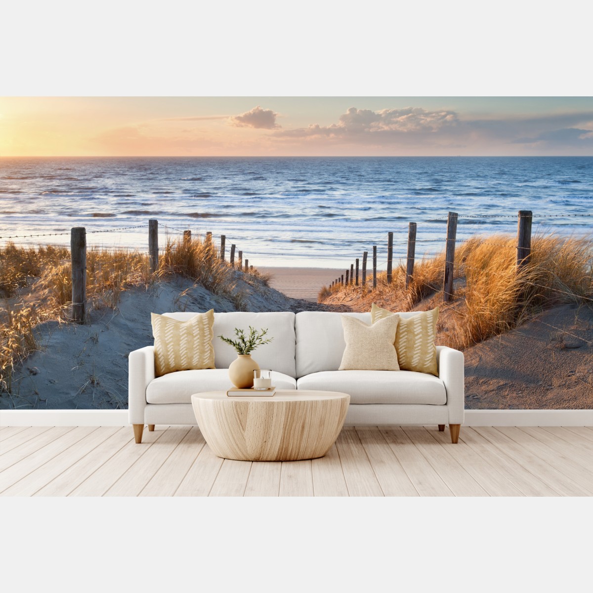 Fototapete sonnenuntergangspfad zur Nordsee, Holland – Wallnifity®