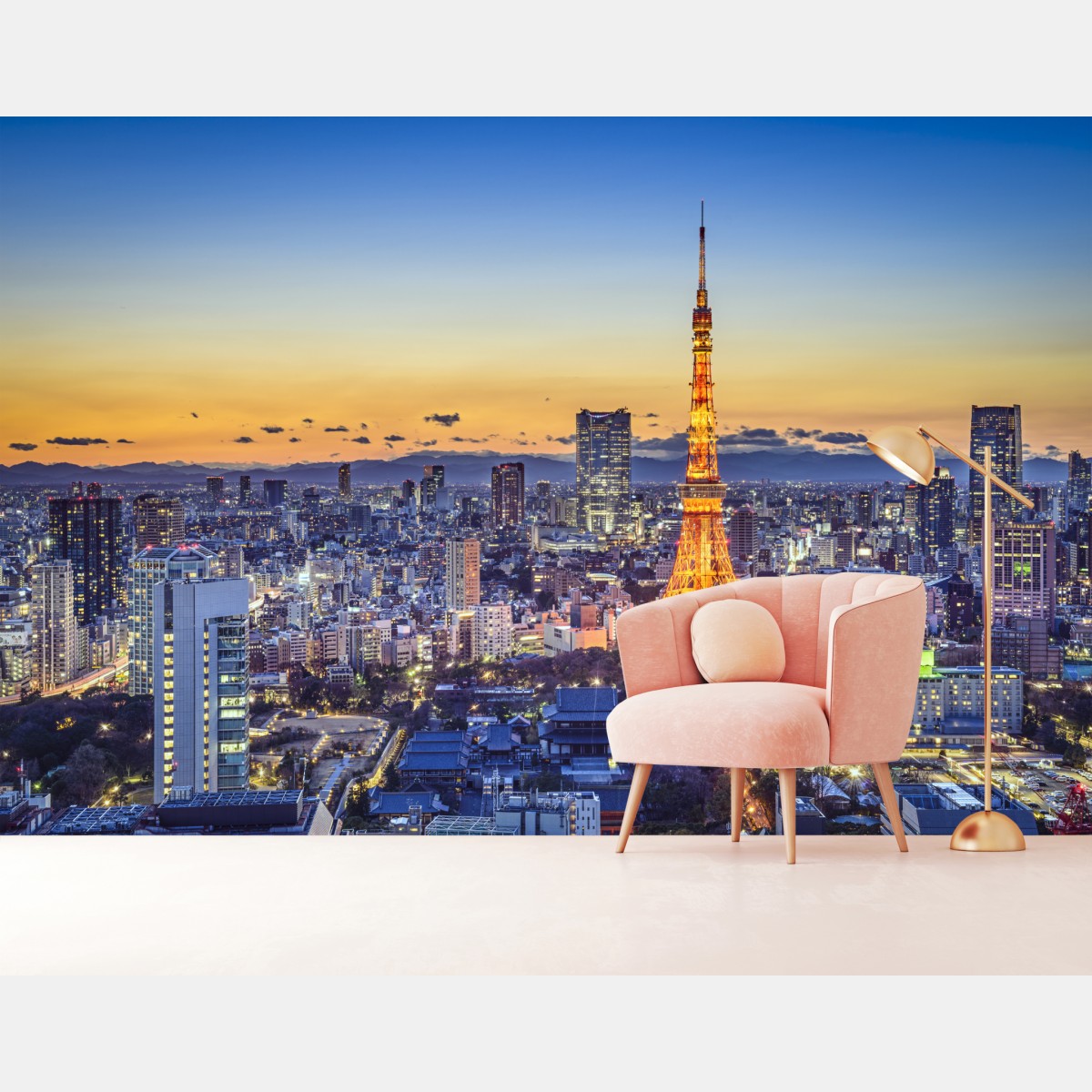 Fototapete Tokyo Tower bei dämmerung – Wallnifity®
