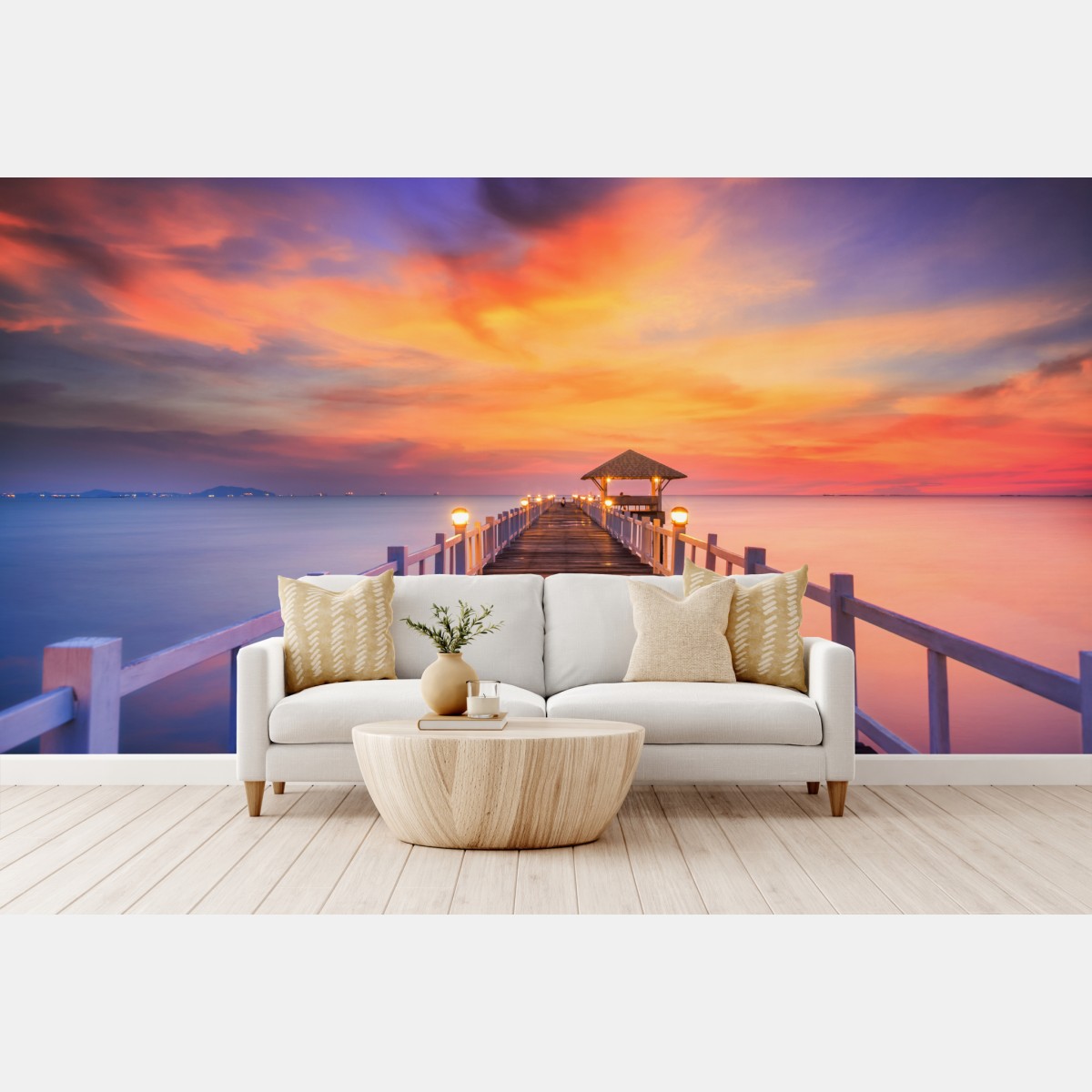 Fototapete holzsteg im sonnenaufgang – Wallnifity®