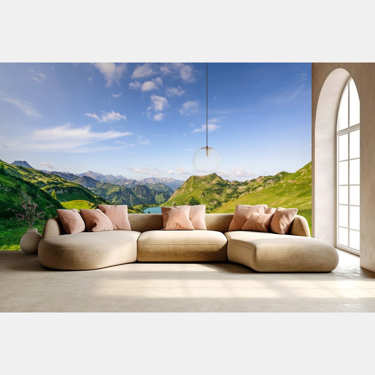 Fototapete ruhiger alpensee in den bergen – Wallnifity®