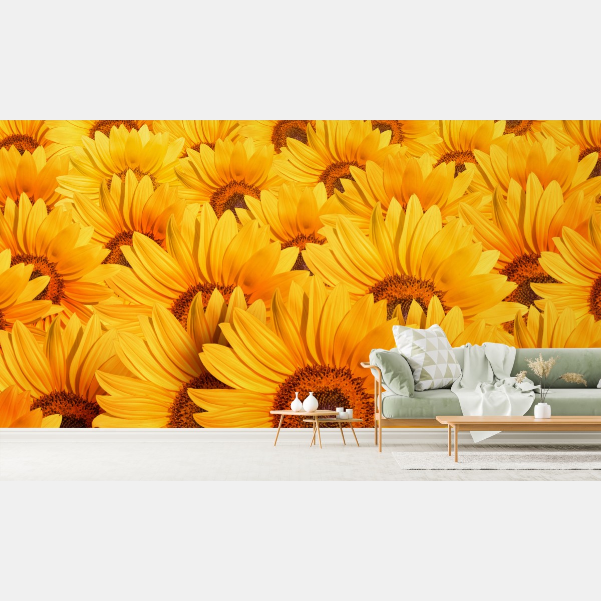 Fototapete goldenes sonnenblumenfeld – Wallnifity®