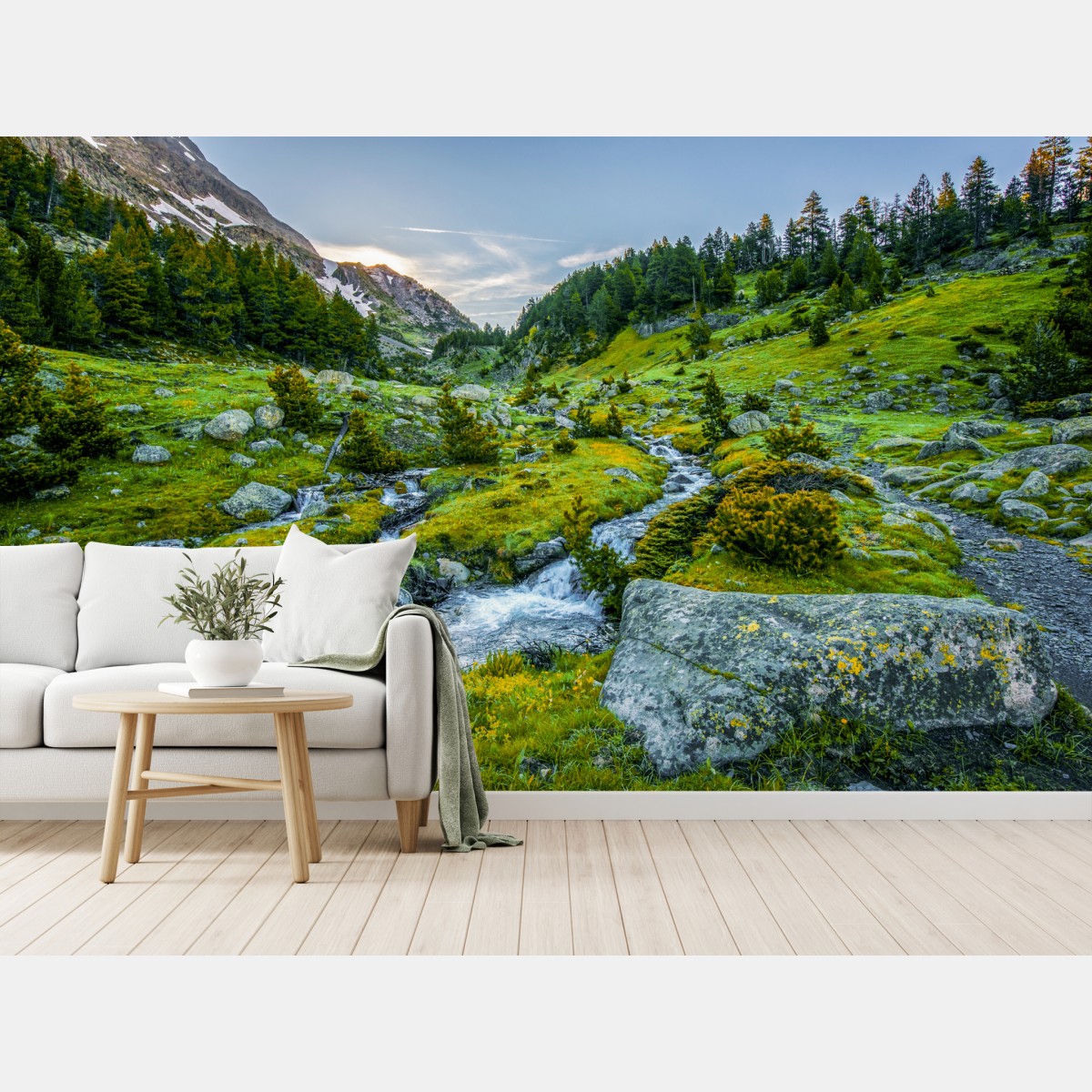 Fototapete sonniges tal in Posets y Maladeta, Pyrenäen – Wallnifity®