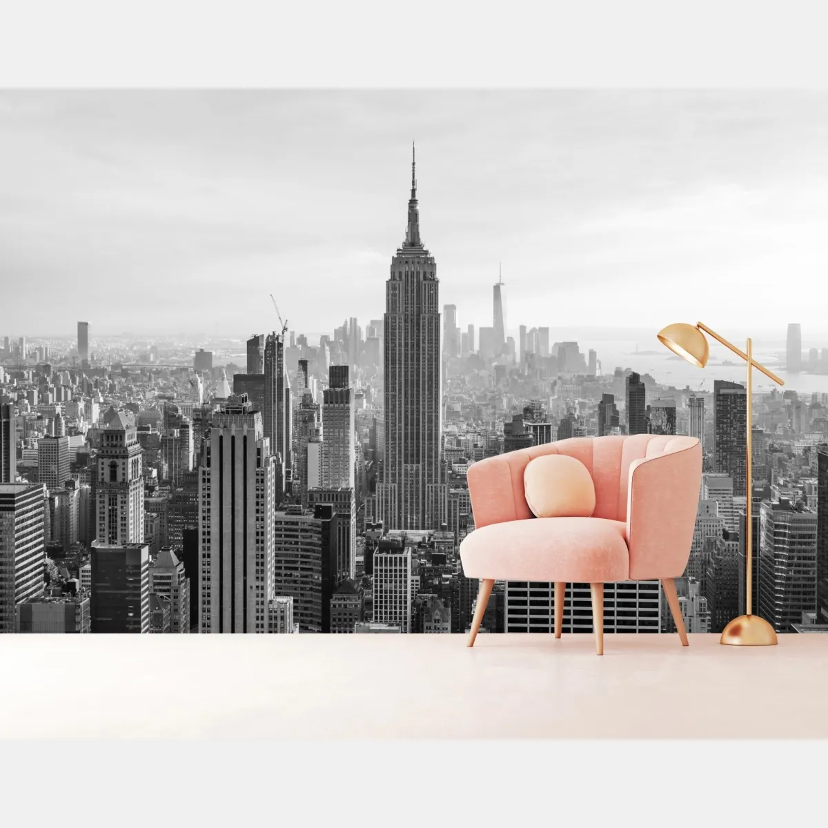 Fototapete New York skyline in schwarzweiß – Wallnifity®