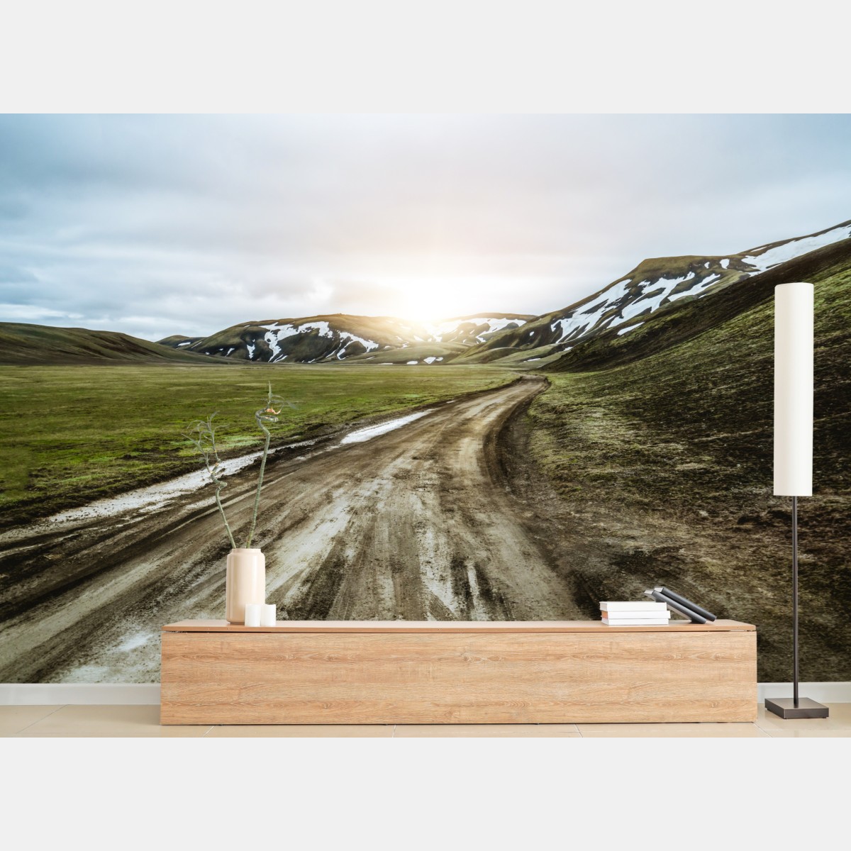Fototapete Landmanalaugar malerische hochlandsstraße – Wallnifity®