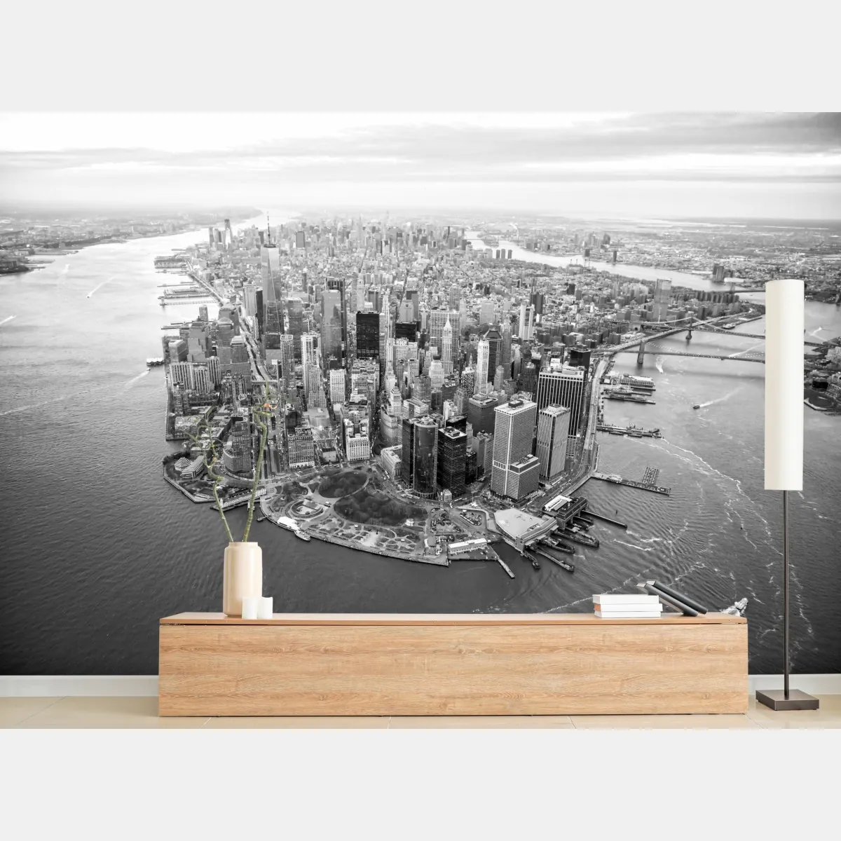 Fototapete Manhattan skyline aus der luft – Wallnifity®