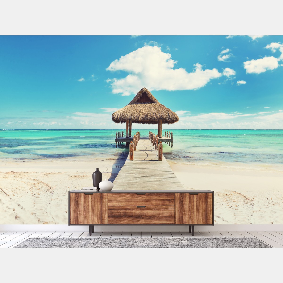 Fototapete tropischer steg in Punta Cana – Wallnifity®