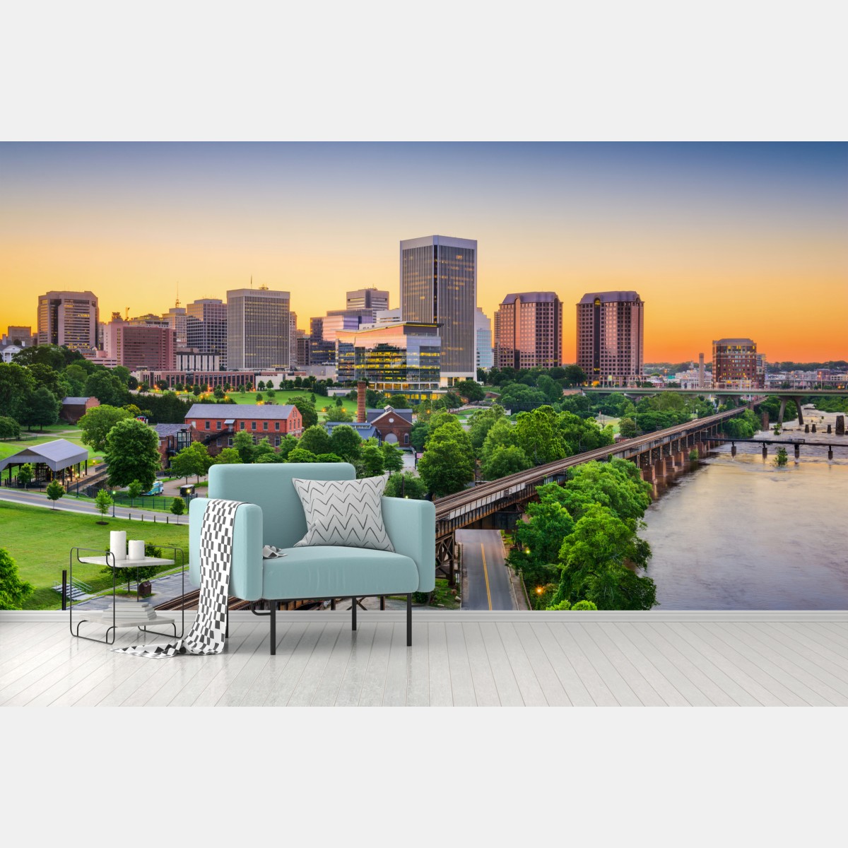 Fototapete Richmond skyline bei sonnenuntergang – Wallnifity®
