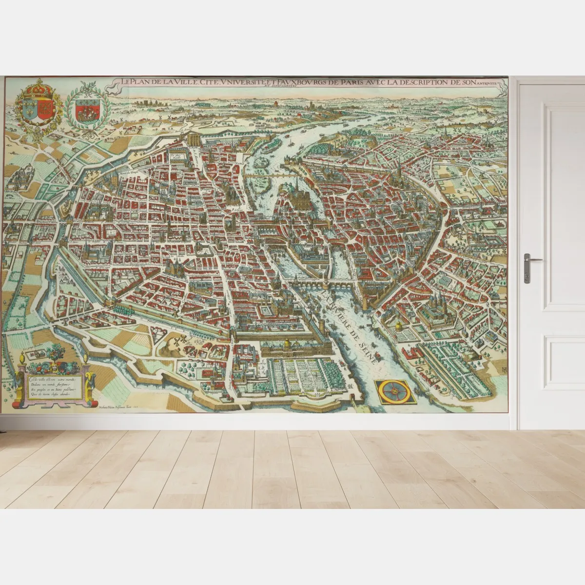 Fototapete antike stadtkarte von Paris – Wallnifity®