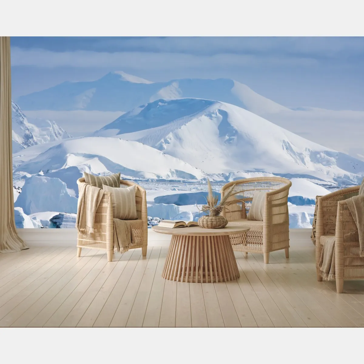 Fototapete verschneite berglandschaft – Wallnifity®
