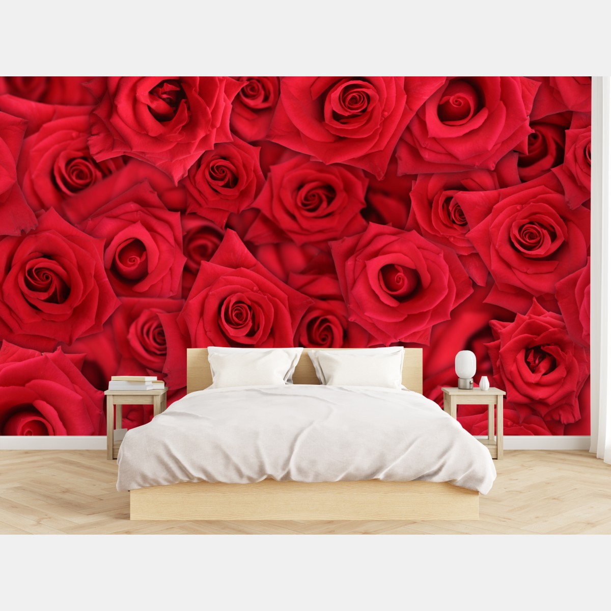 Fototapete leuchtende rote rosen collage – Wallnifity®