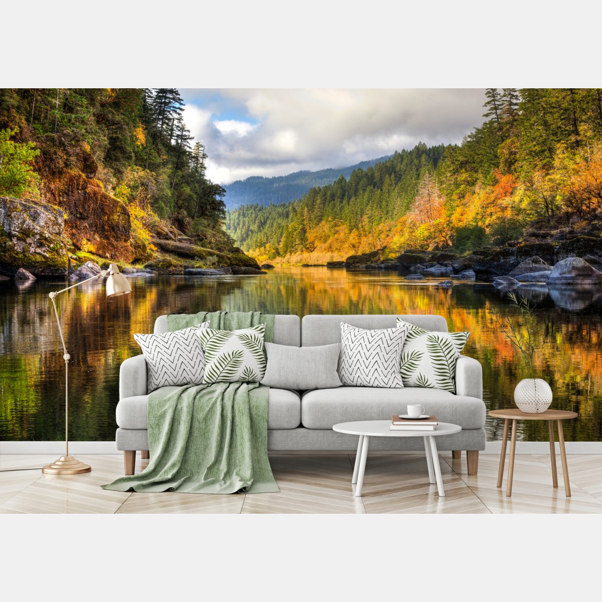 Fototapete Rogue River herbstliche spiegelungen – Wallnifity®