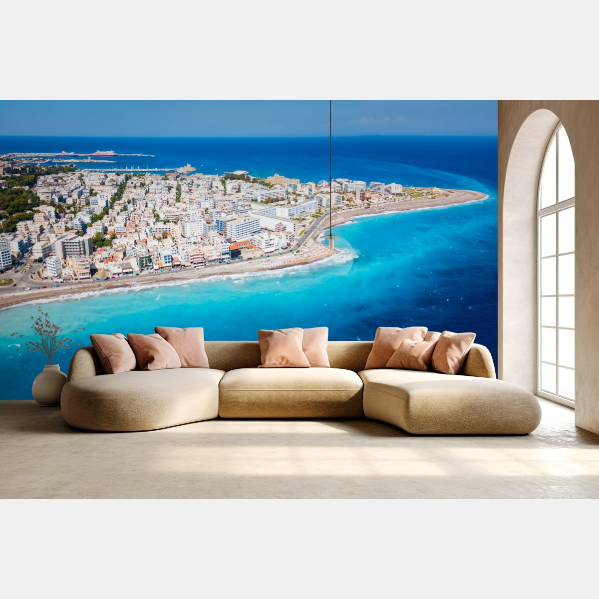 Fototapete luftpanorama der küste von Rhodos – Wallnifity®