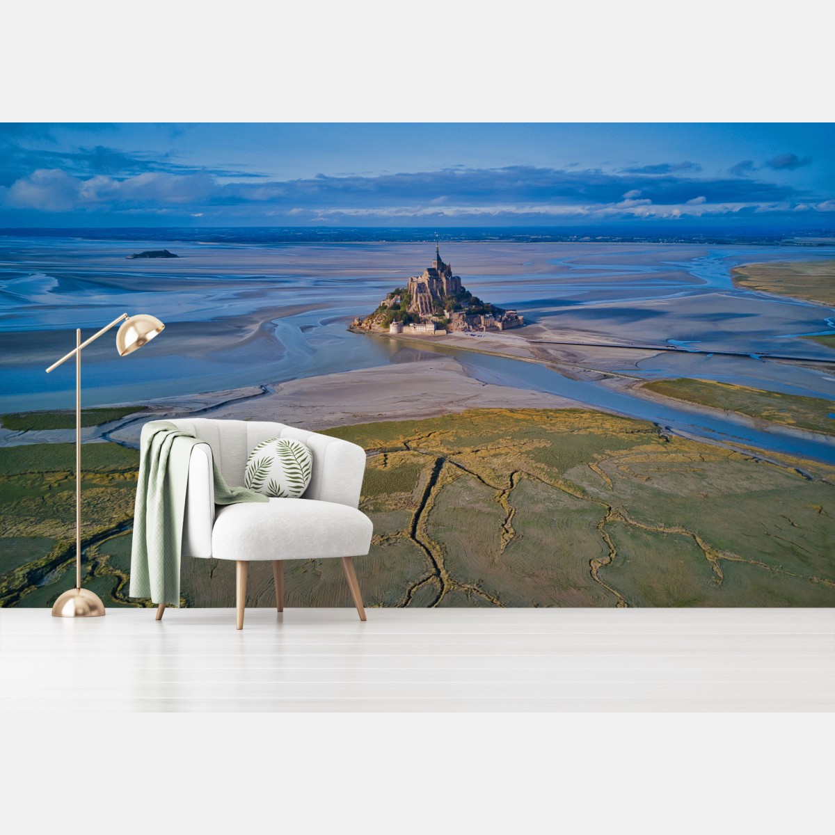 Fototapete Mont Saint-Michel luftaufnahme – Wallnifity®