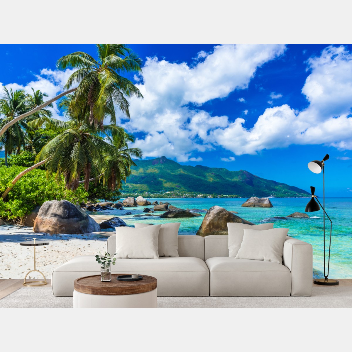 Fototapete Baie Beau Vallon tropischer strand – Wallnifity®